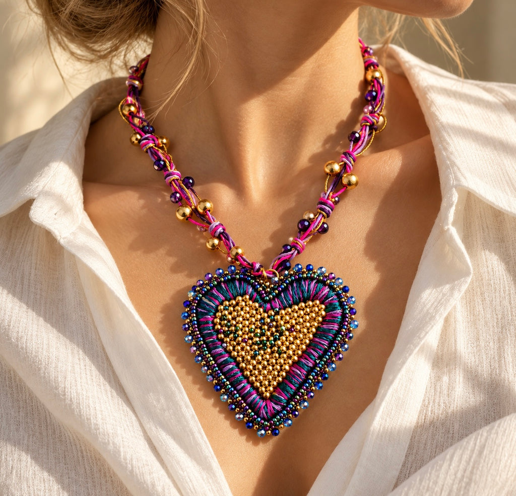 Collar Corazón Violeta